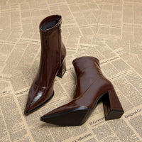 Women's Autumn And Winter White Skinny Boots Boots