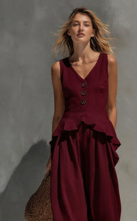Sweatshirt-style Casual Sleeveless Top And Wide-leg Pants Two-piece Set