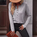 Solid Color Long Sleeve Hollowed Leisure Shirt