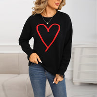 Women's Pullover Heart Knitted Sweater Top
