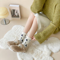 Women's Fashion Mink Fur Cute Warm Mid-calf Length Socks