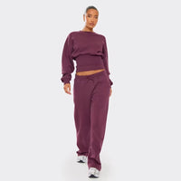 Women's Casual Sporty Long-Sleeve Drawstring Wide-Leg Pants Set