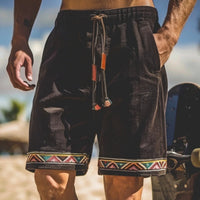 Unisex Casual Ethnic Style Corduroy Shorts