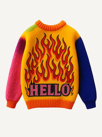 Fashion Casual Printed Polyester Sweater