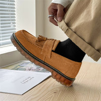 Fur Platform Woven Tassel Men's Shoes Martin Boots