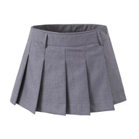 Design Sense Fake Pleated Pantskirt High Waist Suit Skirt