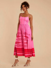 Printed Bohemian Womens Printed Woven Slip Dress With Thin Straps