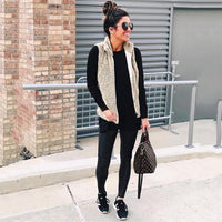 Women's Pocket Zipper Top Plush Vest