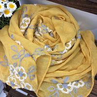 Spring And Summer Women's Artistic Ethnic Style Shawl Cotton Linen Versatile Long