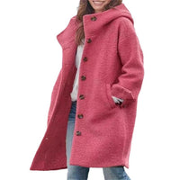 Long Single-breasted Multi-color Multi-size Casual Hooded Coat