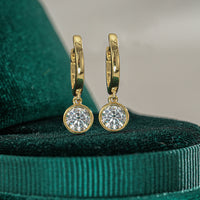 S925 Silver Ladies Round Studs Simple Moissanite Earrings
