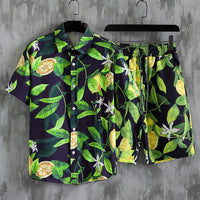 Beach Style Loose Men's Printed Two-piece Suit