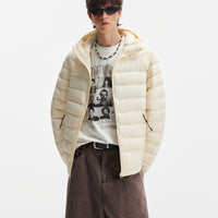 Lightweight Ribbed Hooded Down Jacket For Men And Women, Warm In Winter
