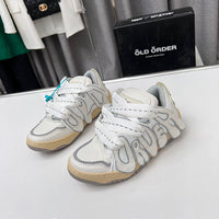 Round Colorblock Casual Sneakers Bread Shoes