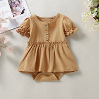 Infant Triangle Rompers Female Cotton Multicolor