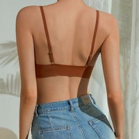 Women's Underwear Thin Small Breast Push Up Women's Front Buckle Backless Bra