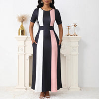 New Elegant Slim-fit Fashionable Contrast-color Dress