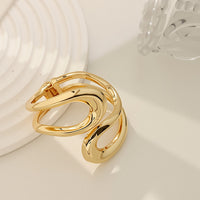 Versatile Light-luxury Punk-style Open Bangle With A Wide Design