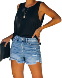 Women's Temperament Fashion Hole Denim Casual Shorts