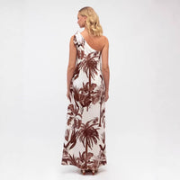 Printed Off-Shoulder Slip-Detail Sleeveless Dress For Women