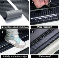 4 PCS Universal PVC Cuttable Car Door Sill Protective Sticker Kit Car Threshold And Frame Protection
