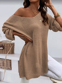 Fashion V-neck Pullover Plus Size Women's Knitted Sweater