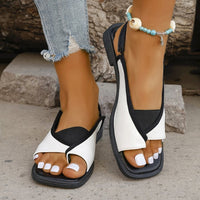 Womens Plus-Size Square-Toe Casual Flat Sandals