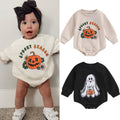 Funny Cute Pumpkin Ghost Graffiti Bag Fart Romper
