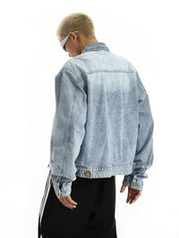 Men's Gradient Washed Zipper American Retro Jacket