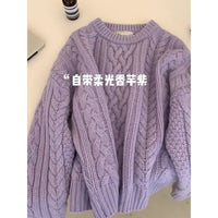 Thickened Loose Lazy Wear Slim Solid Color Knitted Sweater
