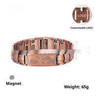Retro European And American Style Fashion Mens Eagle Red Copper Magnetic Energy Bracelet