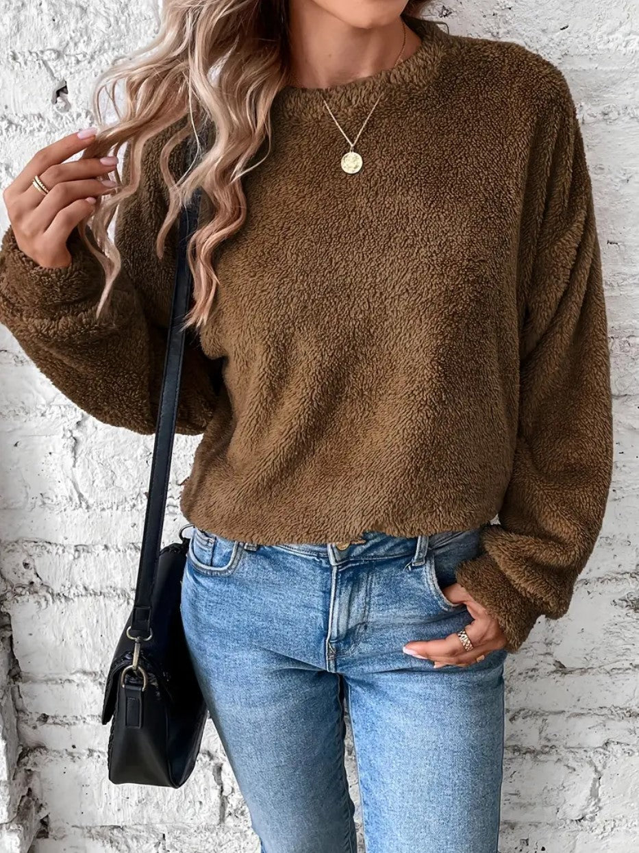 Autumn And Winter New Casual Double-sided Velvet Loose Fleece Sweatshirt