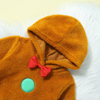 Children's Clothing Christmas Infant Fur Solid Color Hooded One-piece