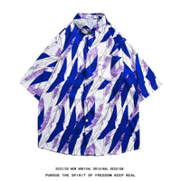 Men's Retro Hong Kong Style Short Sleeve Printed Shirt