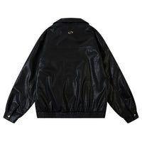 Men's Casual American Style Loose Flying PU Leather Jacket Coat