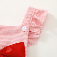 Baby Girl Red Bow Lace Romper