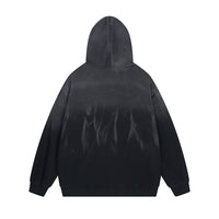 Inkjet Gradient Letters Printed Fleece Hoodie