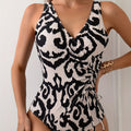 Backless Pure Color Mesh Stitching One-piece Women's Swimsuit