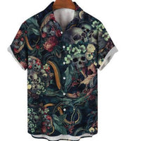 Retro Skull Head 3D Digital Printing Leisure Loose Shirt