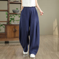 High-waisted Elastic Bloomers Retro Casual Style