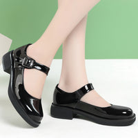 Round Head Fashion Soft Leather Comfortable Breathable Trendy