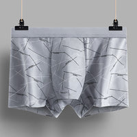 Men's Cotton U-convex Boxers Mid-waist Three-dimensional Printing