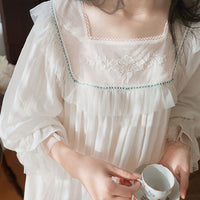 Princess Loungewear French Lace Vintage Long Sleeve Nightdress