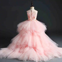 Princess Dress Children's Butterfly Trailing Wedding