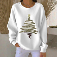 Womens 3D Christmas Tree-Print Corduroy Hoodie