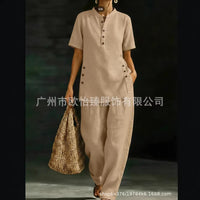 New Casual Shirt And Wide-leg Pants Two-piece Set