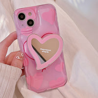 Simple Creative Love Mirror Bracket Phone Case