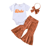 Summer Infant Toddler Letter Printing Bell-bottom Pants Suit