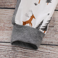 Deer Pine Tree Print Jumpsuit Baby Toddler Girl
