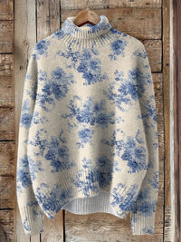 Women's New Floral Print Pullover Sweater
